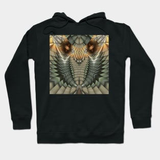 futuristic geometric repeating shapes designs and patterns metallic copper and silver colored Hoodie